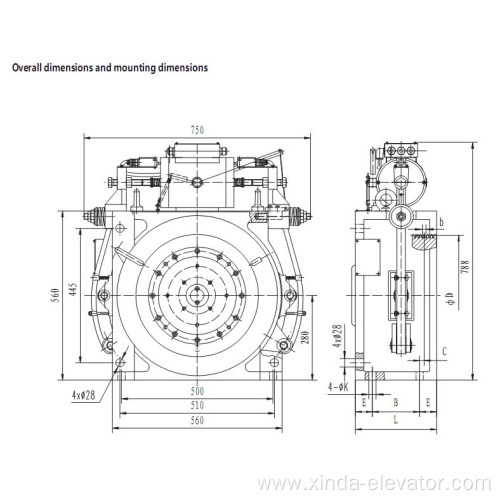 Low Noise and No Pollution Gearless Traction Machine (WWTY5 Series)